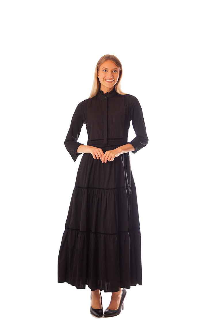Paneled Long A-Line Skirt Dress