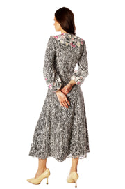 Paisley 3D Floral Collar Lace Dress