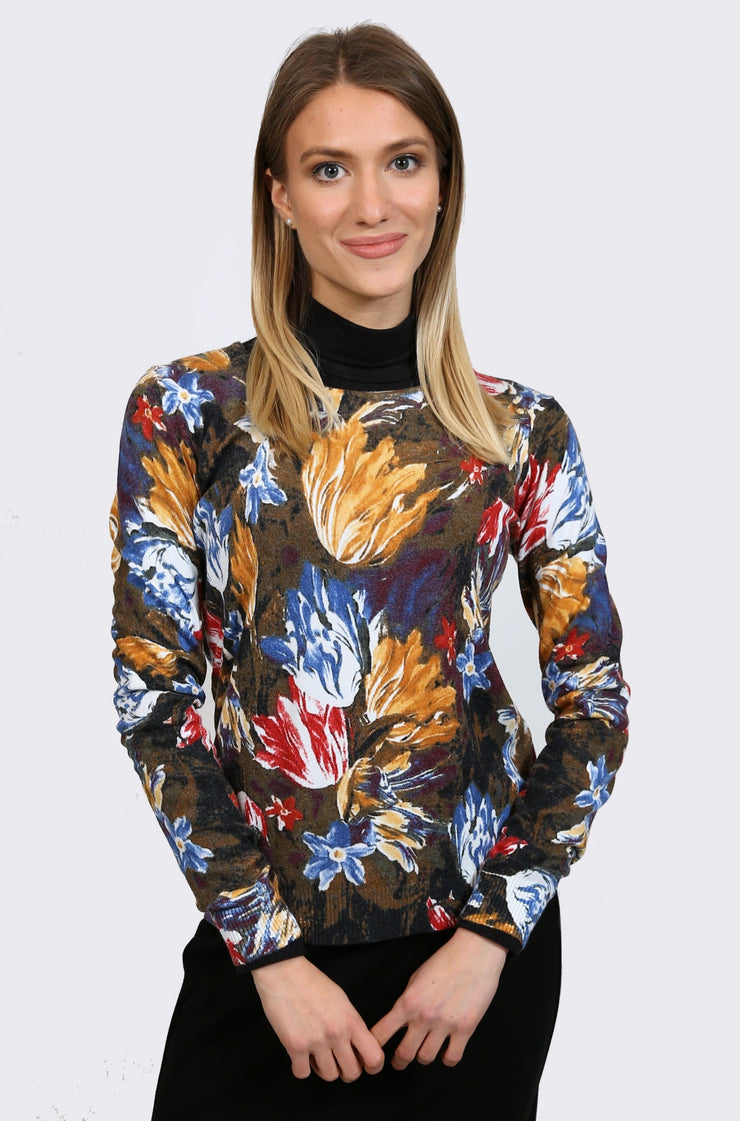Abstract Tulip Knit Top