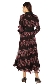 Floral Printed Silk Dress + Lace