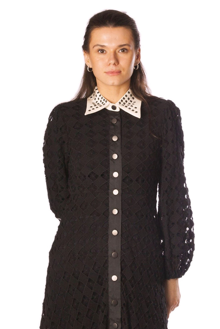 Lace Overlay w/ Studded Collar