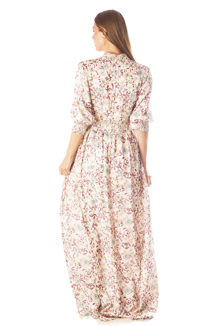 Smocked Floral Gown
