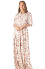 Smocked Floral Gown