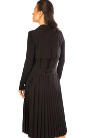 Pleated Back Trench Dress