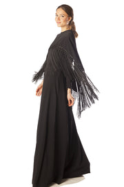 Fringed Edge Cape Gown