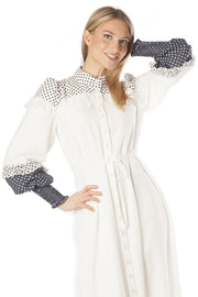 Polka Dots Sleeve + Shoulder Dress