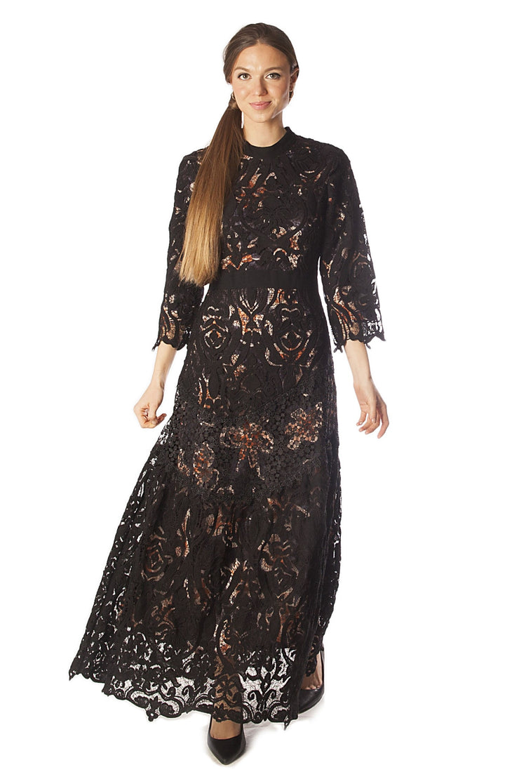 Printed Lining Lace Dress