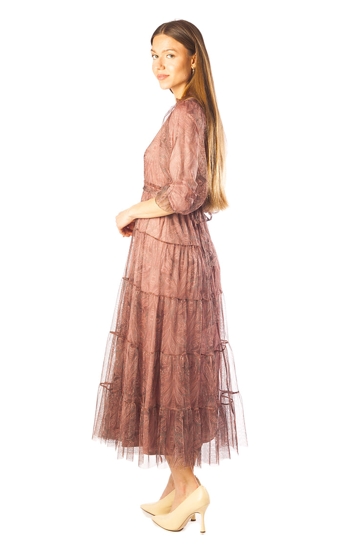 Tiered Paisley Print Dress