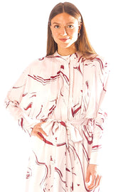 Sketchy Floral Print Dolman Sleeve Dress