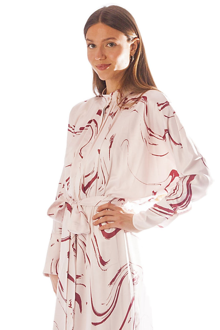 Sketchy Floral Print Dolman Sleeve Dress
