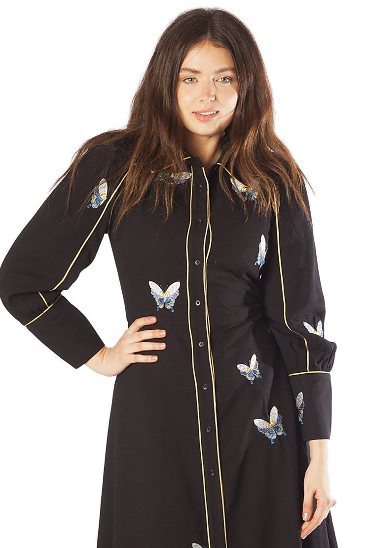 Embroidered Butterflies Dress