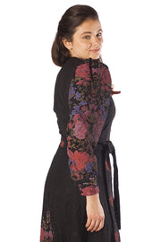 Placement Floral On Lace Crochet Dress