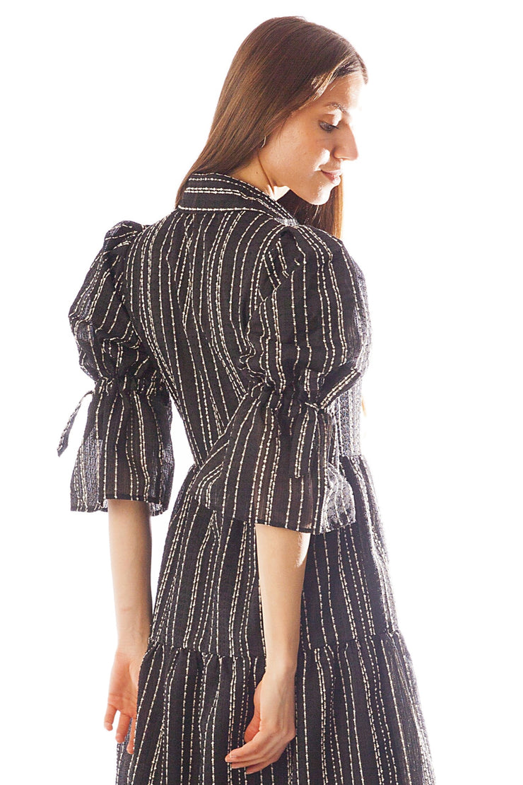 Woven Stripe Tiered Dress