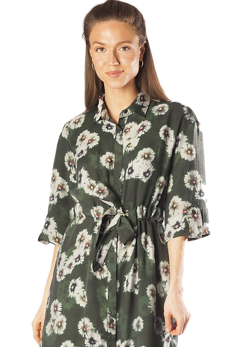Floral Clusters Shirt Dress