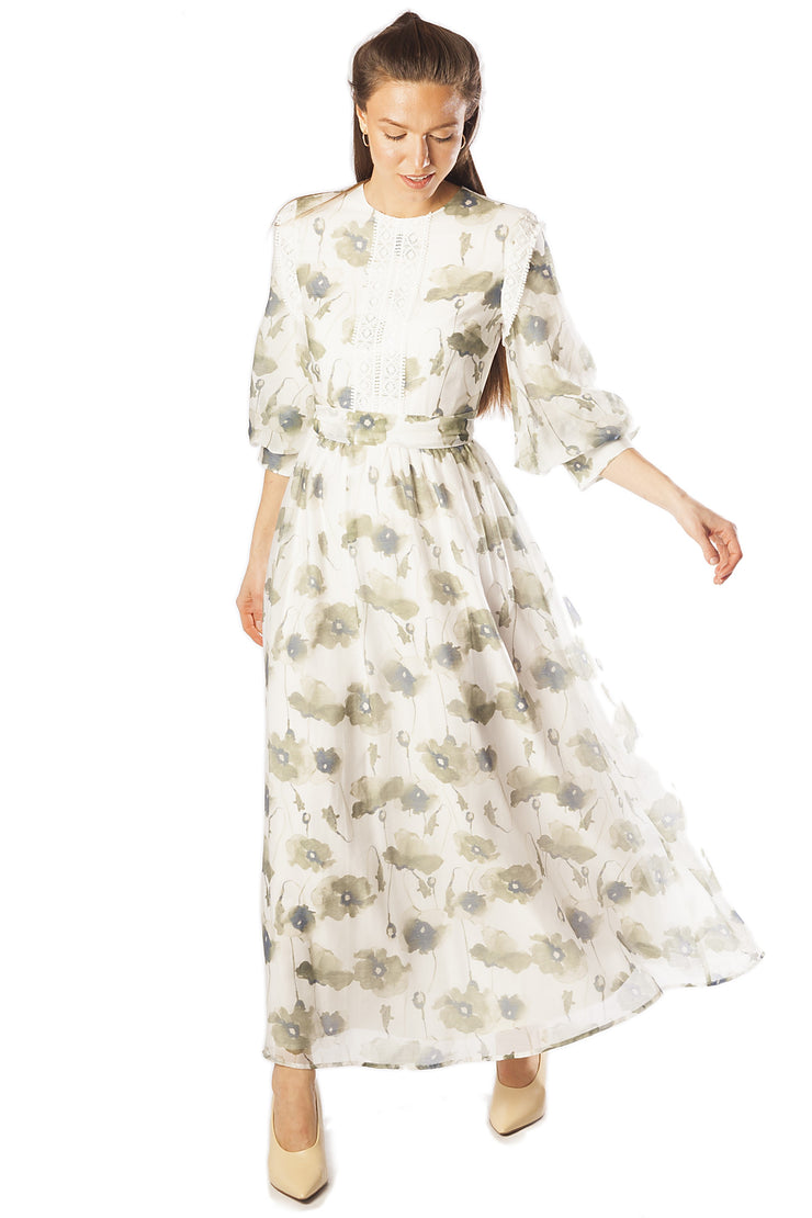 Floral Printed Voile Dress