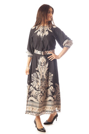 Shimmer Chiffon Placement Print Dress