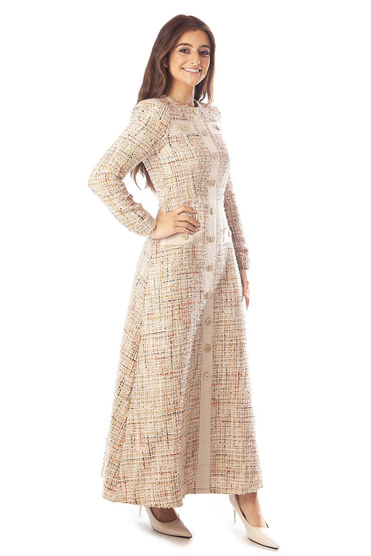 Tweed w/ Ribbon Trims Dress