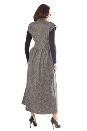 Tweed Oversized Pockets Sleeveless Dress