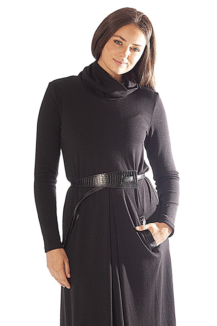 Knit Cowl Neck Dress