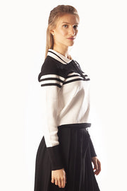 Ribbed Collar Knit Polo