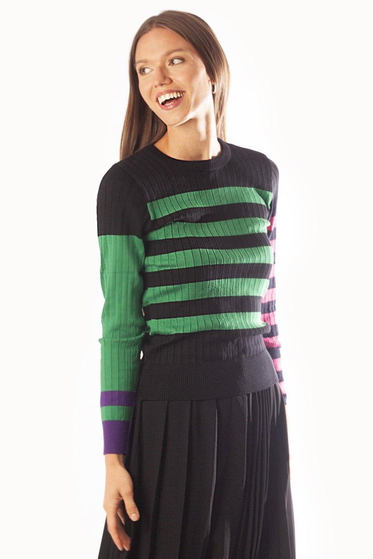 Multi Stripe Ribbed Sweater