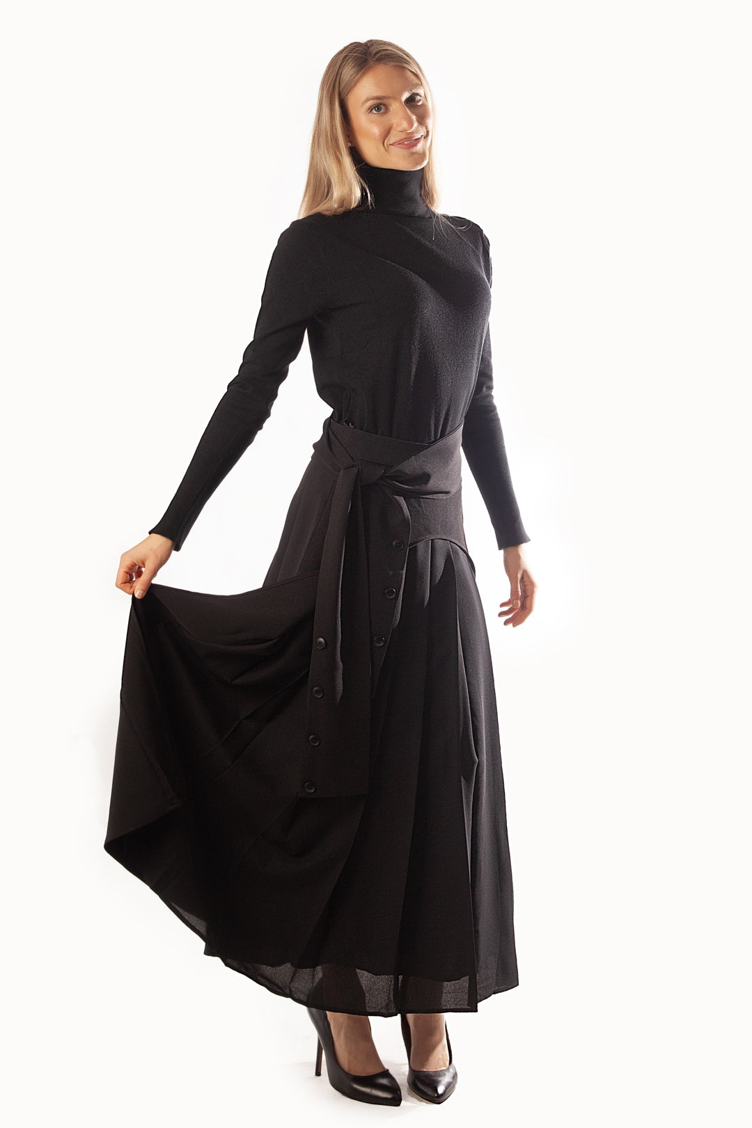 Flaps Over Side Pleats Skirt – Mezzo Fashion