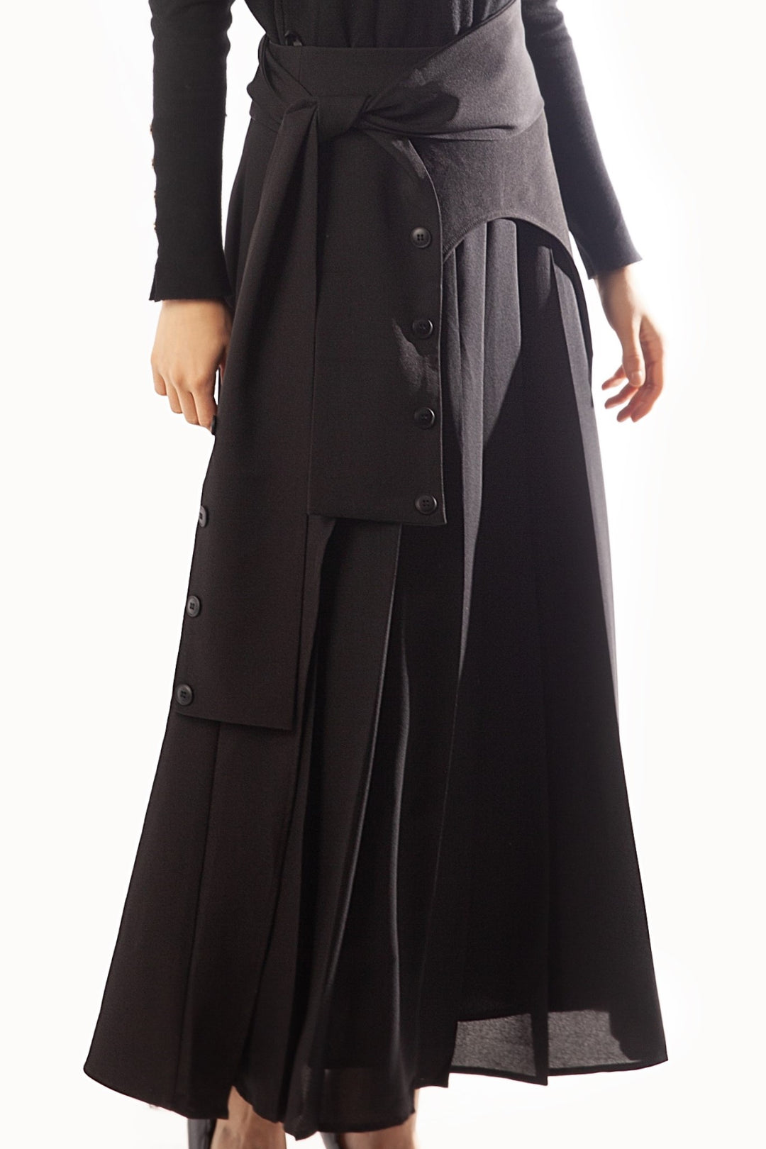 Flaps Over Side Pleats Skirt – Mezzo Fashion