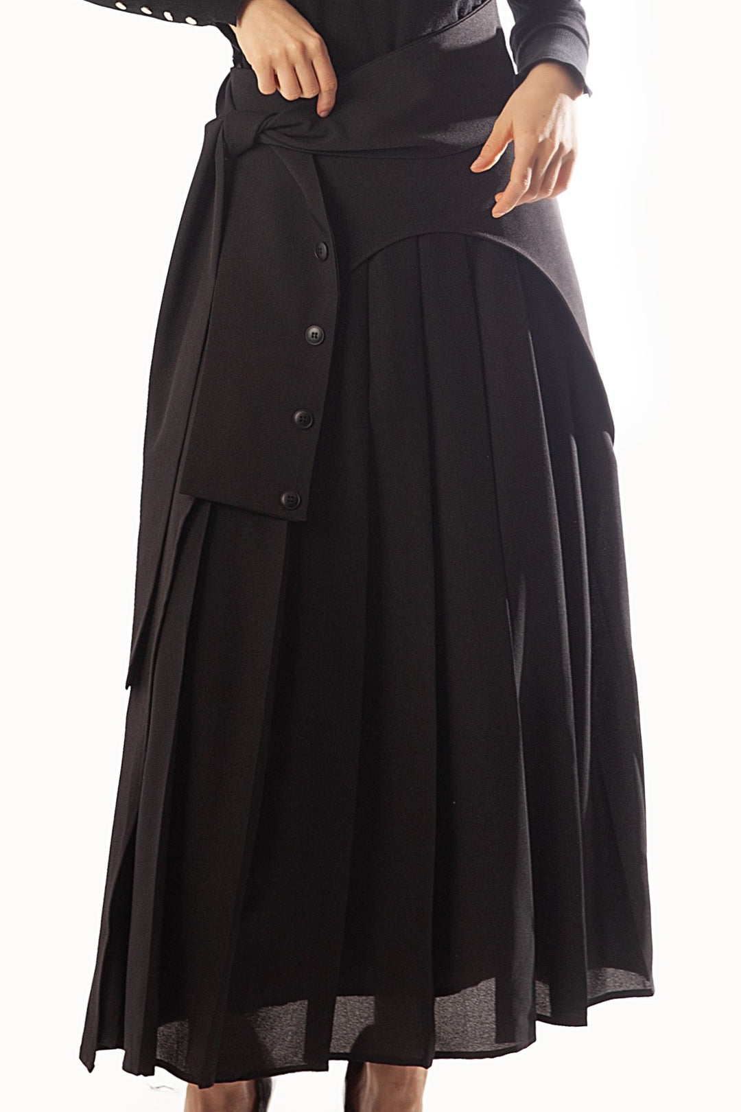 [LALAFOX]PRINTED PLEATS SKIRT/追跡付 Abstract Print Pleated Front Skirt – EVISU