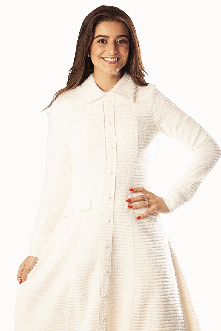 Piped Angora Knit Dress