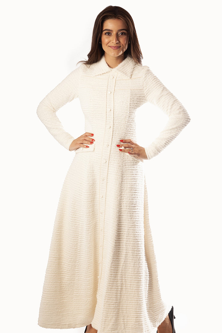 Piped Angora Knit Dress