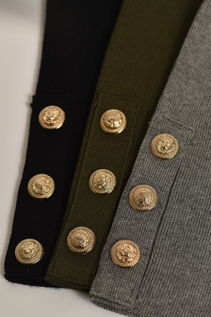 Gold Button Detail Turtleneck