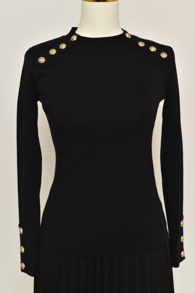 Gold Button Detail Turtleneck