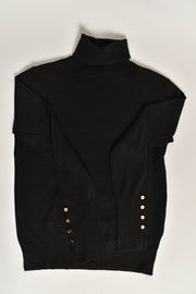 Gold Button Cuff Turtleneck