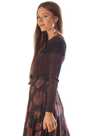 Multi Print Pleated Knit Dress