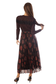 Multi Print Pleated Knit Dress