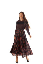 Multi Print Pleated Knit Dress