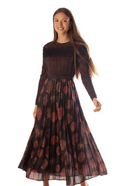 Multi Print Pleated Knit Dress