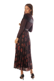 Multi Print Pleated Knit Dress