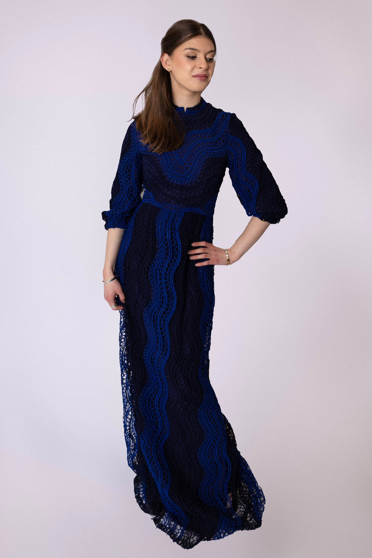 Wave Lace BiColor Gown