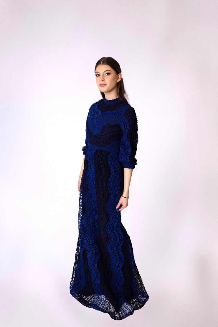 Wave Lace BiColor Gown