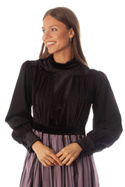 Velvet Top+Cuff Printed Gown