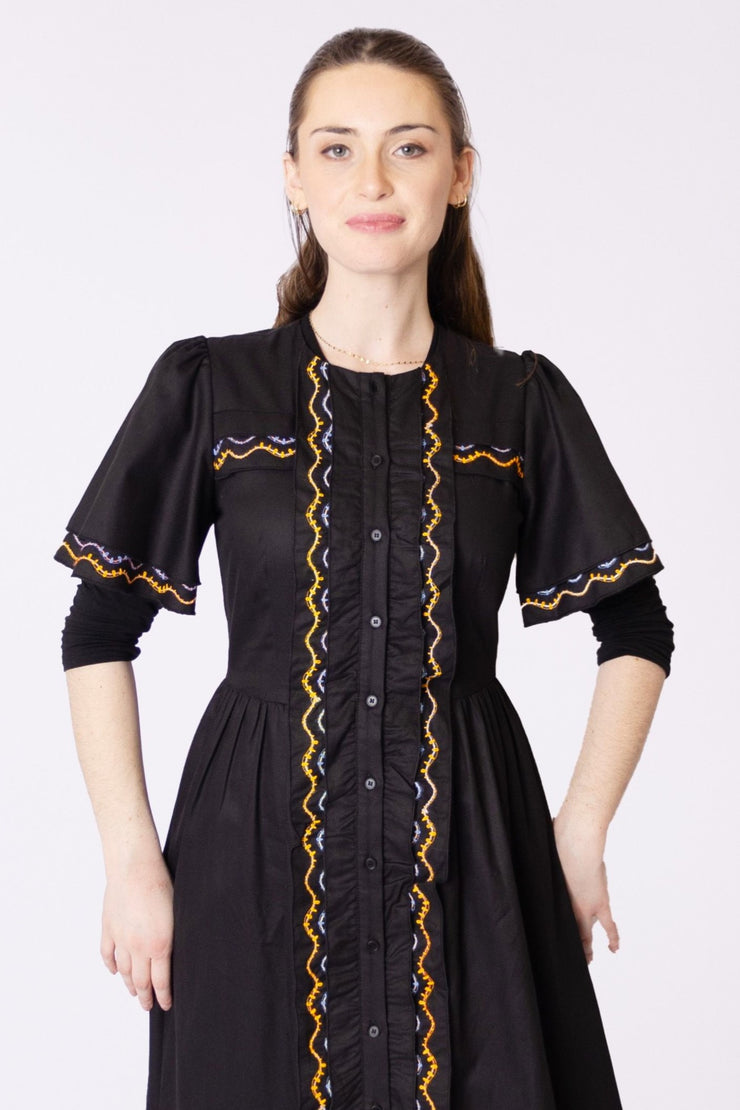 Edge Embroidery Detail Dress