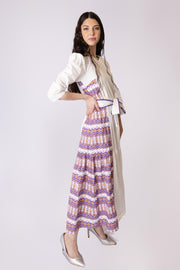 Printed Side Panels Tiered Dress