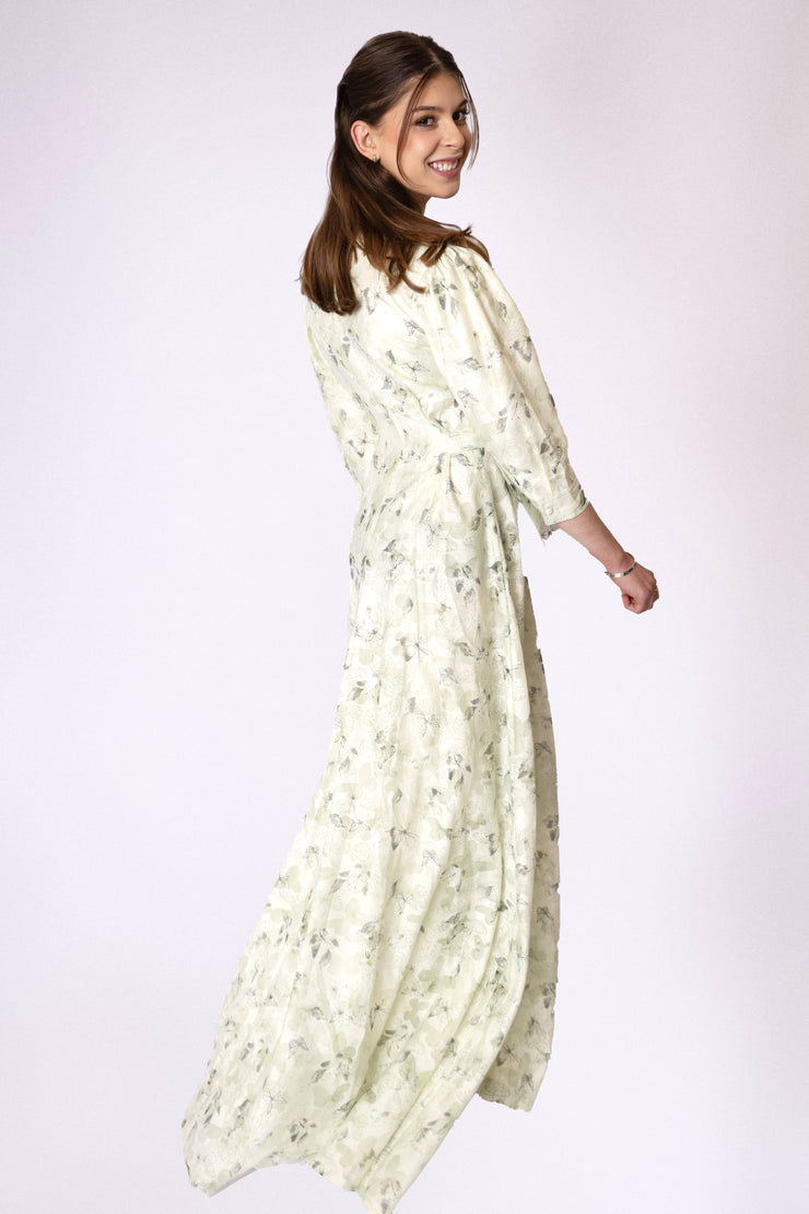 Muted Butterfly Print Gown