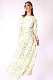 Muted Butterfly Print Gown