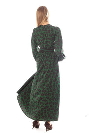 Floral Print Dress w/ Striped Belt