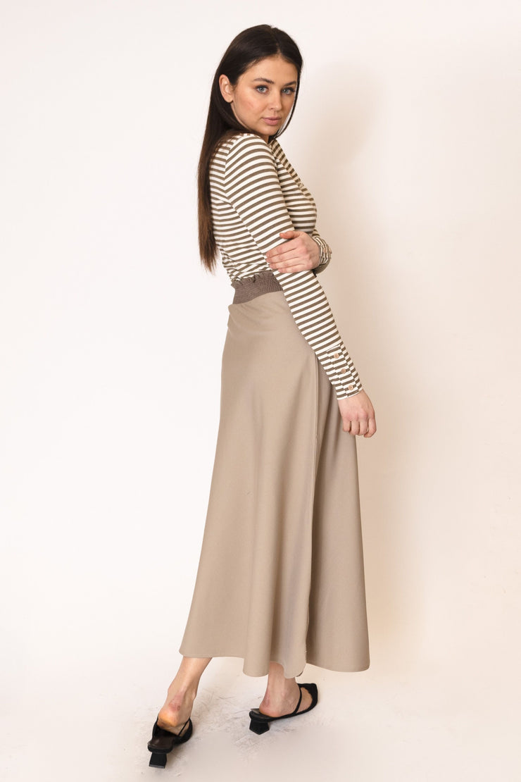 Smocked Waist Gathered Skirt