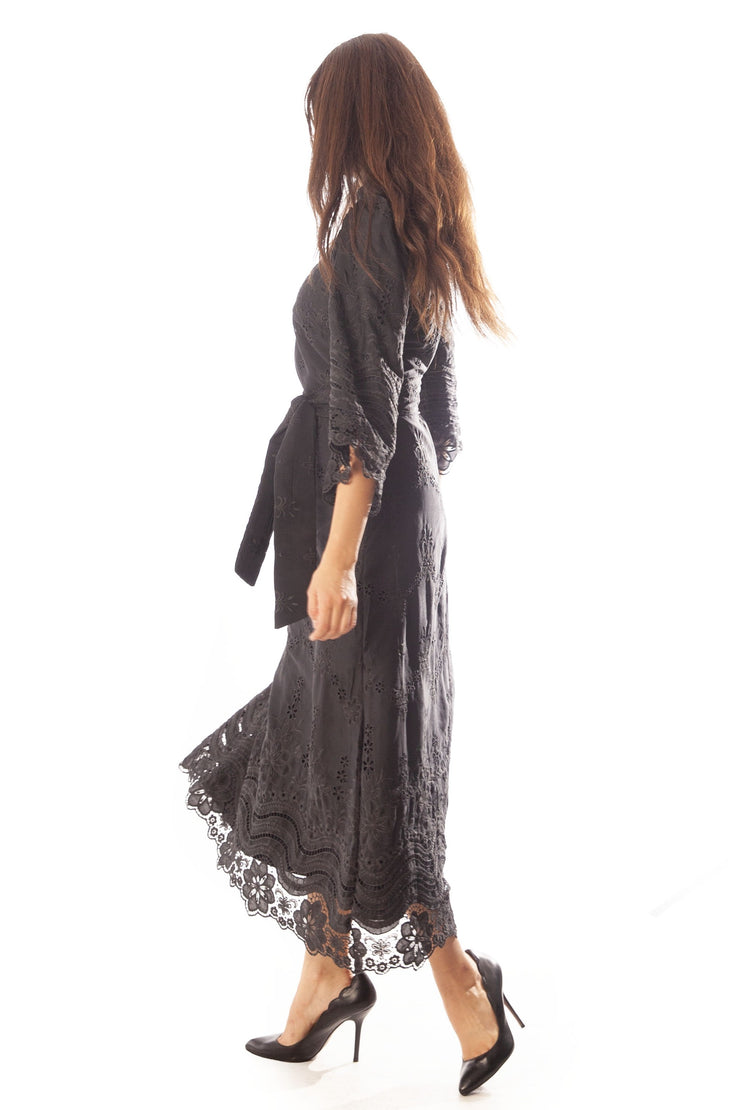 Graduated Eyelet Bordered Dress