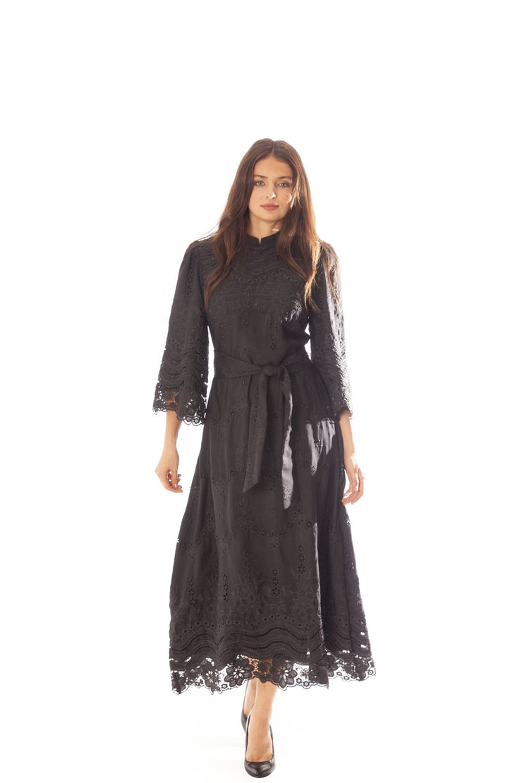 Graduated Eyelet Bordered Dress