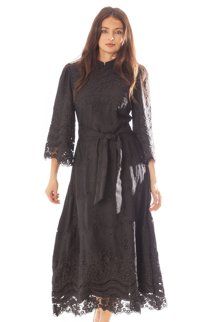 Graduated Eyelet Bordered Dress